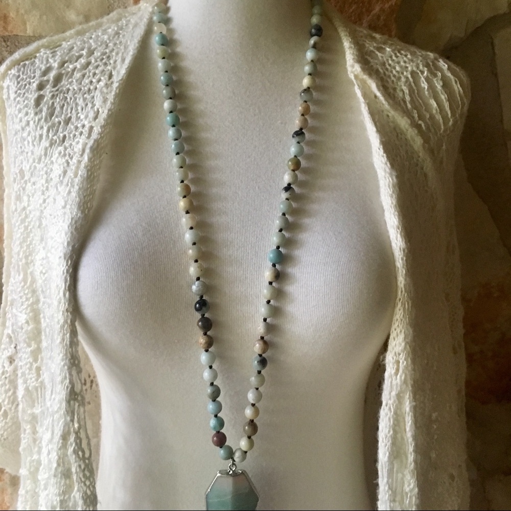 Anthro Amazonite Boho Necklace - Picture 5 of 6